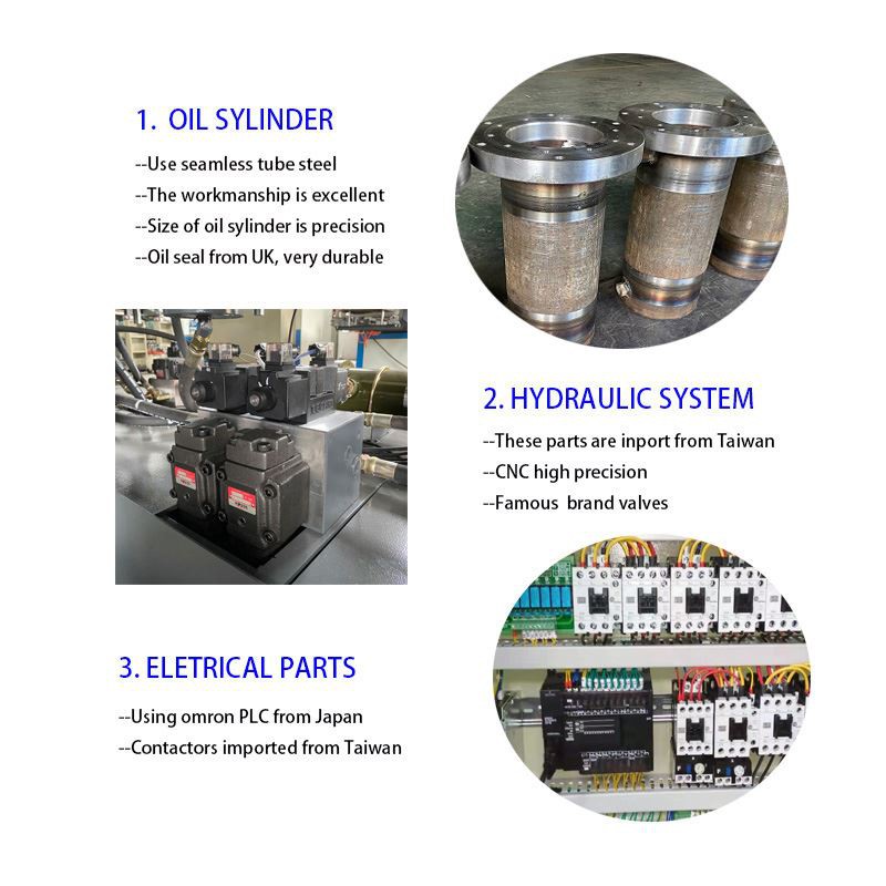 oil cylinder and eletric box details of machine